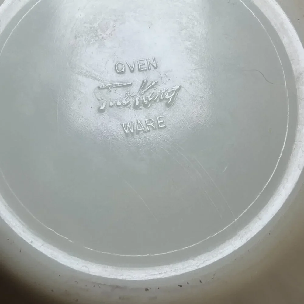 AS-IS Vintage Fire King Blue Flower Bowl - Worn - Picture 3 of 6